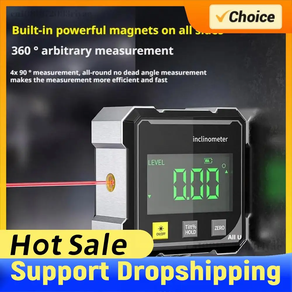 

Магнитный 4-сторонний инклинометр с USB-зарядкой, цифровой измеритель угла, угломер для настольной пилы, угломер для распиловки под углом, светодиодный экран, подвесной уровень