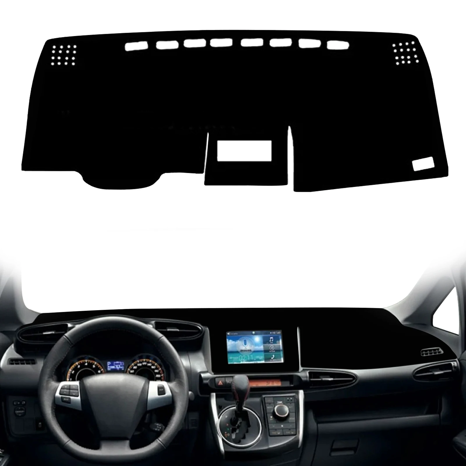 

for Toyota Wish 2009-2017 2018 Car Dashboard Cover Sunshade Non‑Slip Protector Dash Mat Interior Decor Pad Accessories