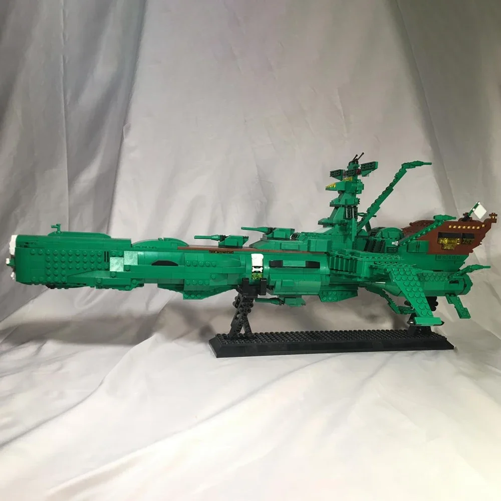 BuildMOC Captains Harlock Building Blocks Atlantis Model Atlantas-class Cruisers Bricks Assembled Transport vessel Toy kids Gift