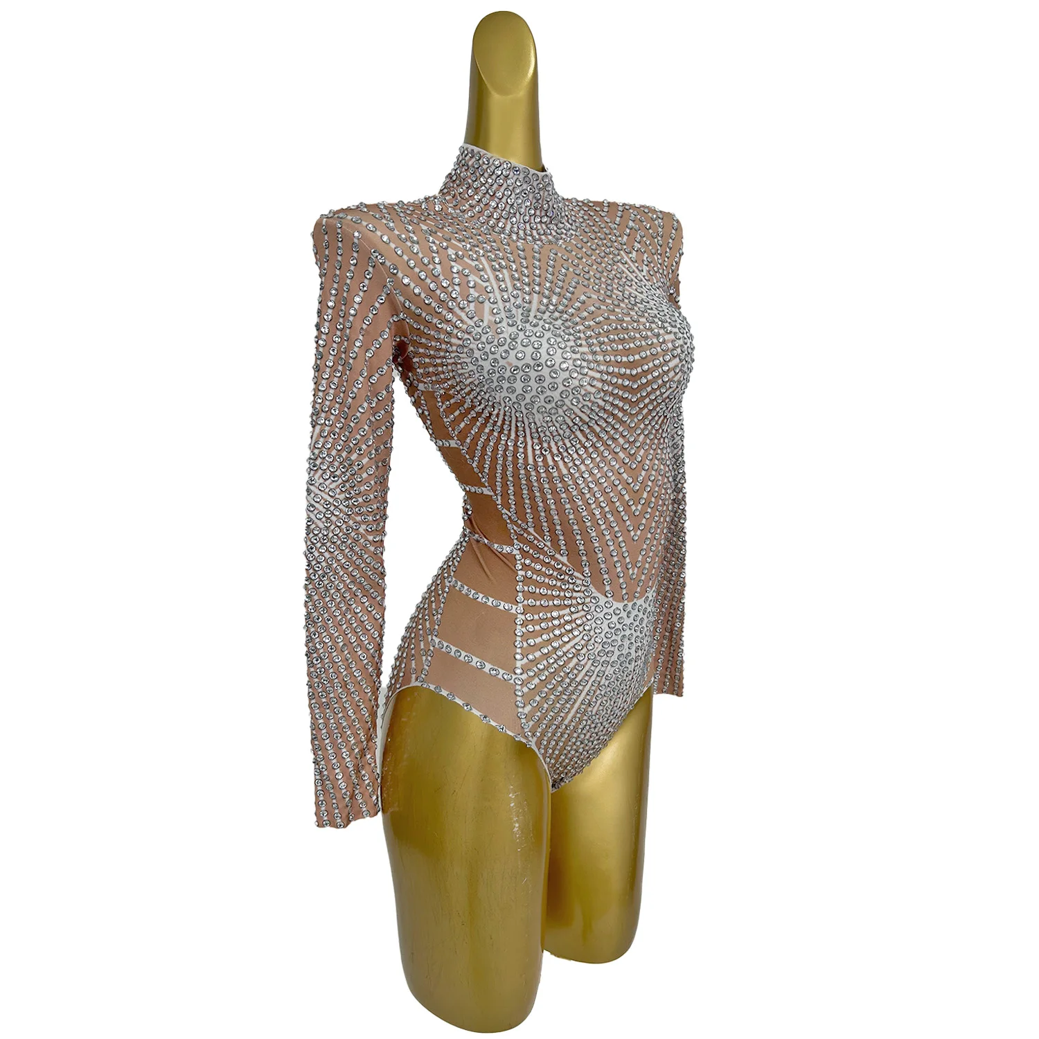 

Sparkly Rhinestones Jumpsuit Dance Costume Crystals Bodysuit for Women Party Stage Wear Dance Show Sexy Outfit Wudu