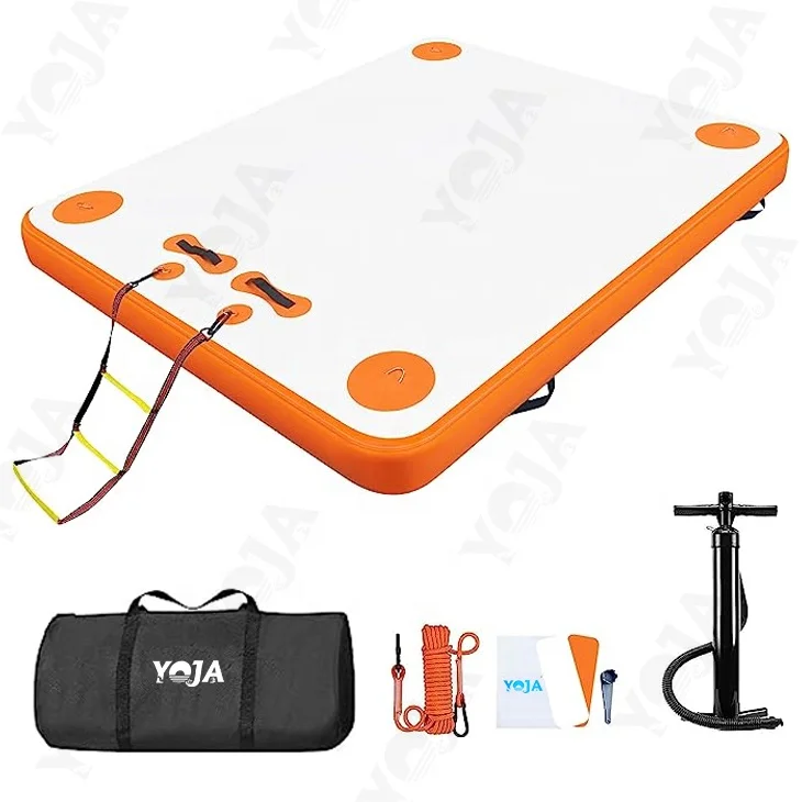 Inflatable dock platform 6ft/8ft/10ft/12ft floating raft with air pump inflatable water floating platform island