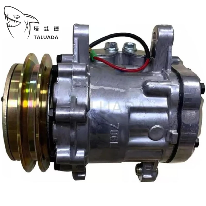 

SD7B10 12V A/C Compressor KHR3536 4615804 For Excavator ZX27U-2 ZX27U-3 ZX27U-3F Air Conditioning Compressor High Quality