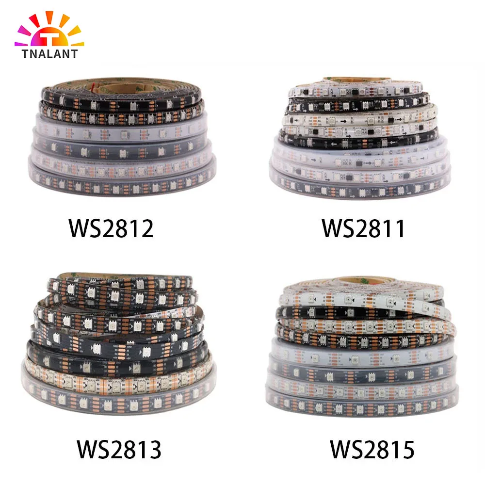 

WS2812B WS2811 WS2813 WS2815 RGB LED Strip Individually Addressable 30/60/144pixels/Leds/M Tape Light IP30/65/67 DC5V DC12V 1-5M