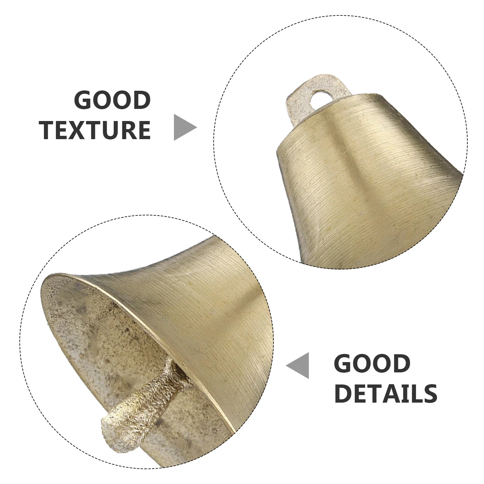 4 قطعة مزرعة بصوت عال النحاس رعي أجراس الأغنام البقرة الحصان صغيرة خفيفة الوزن خمر مكافحة سرقة جرس معلق أجراس البقرة والأغنام