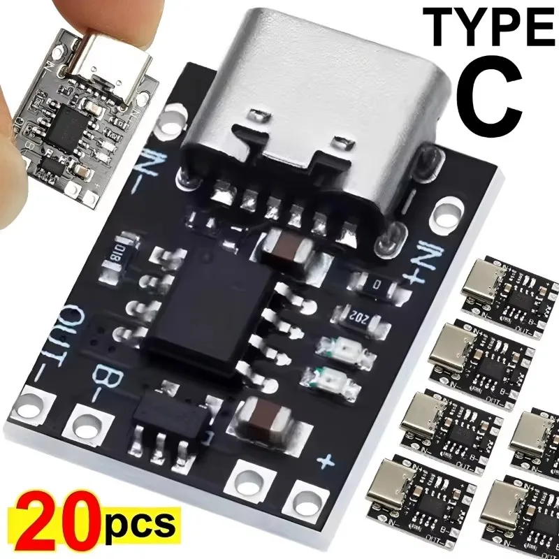 1/10/20 Stück 3,7V Lithium-Akku-Ladeplatte mit Schutzfunktion, Typ-C USB-C Li-Ionen-Akku-Ladeplatte, Überlade-Schutzmodul