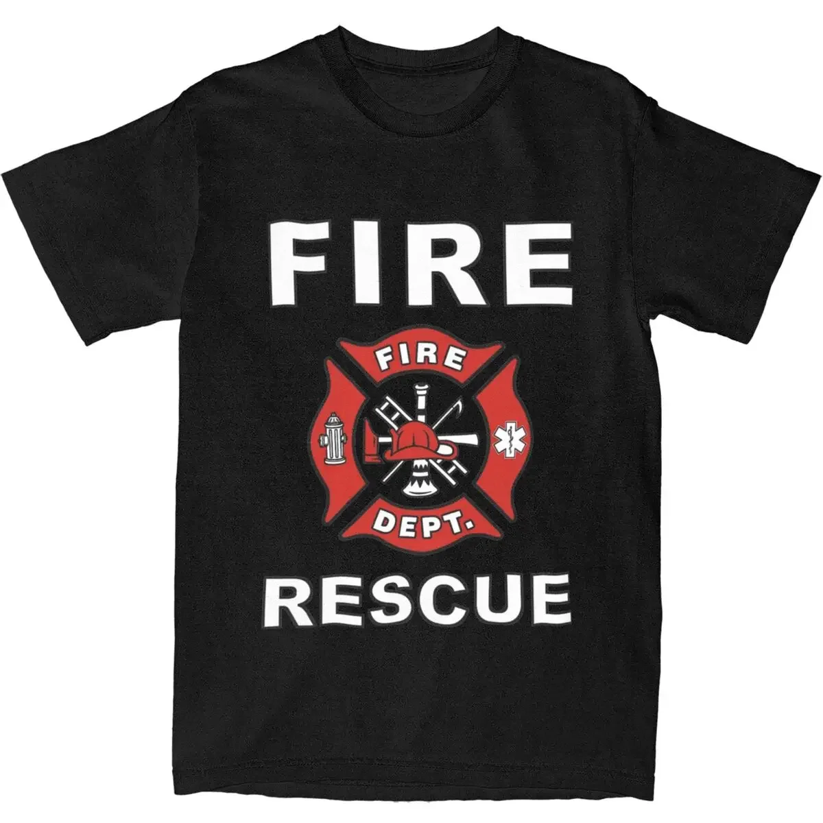 FIRE RESCUE T Shirt  first responder Street Style T Shirts Pure Cotton Hip Hop Tee Shirt For Men Short-Sleeved Design Clothes