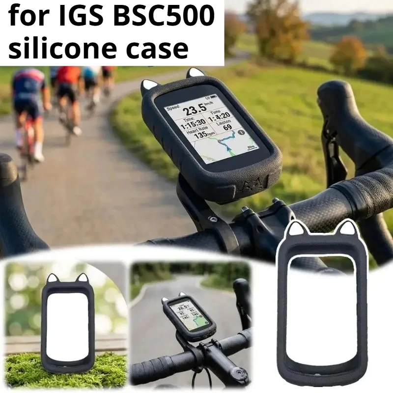 For IGS BSC500 Silicone Case Black Cat Ear Protective Cover Soft Scratch-Resistant Screen Protector Shell Skin 1PC
