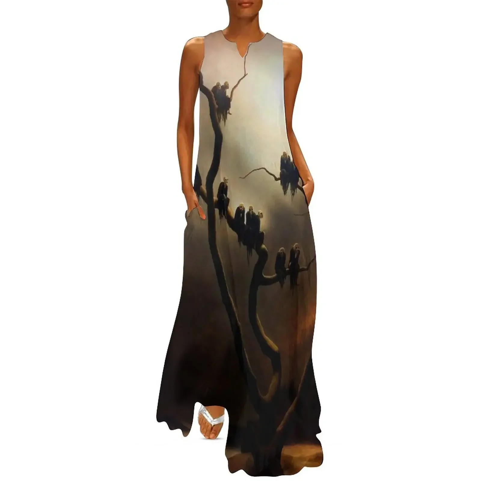 

Vivid Retro - Ghosts in a Tree Long Dress summer dresses womens 2025 women's dresses luxury elegant dresses plus sizes Dress