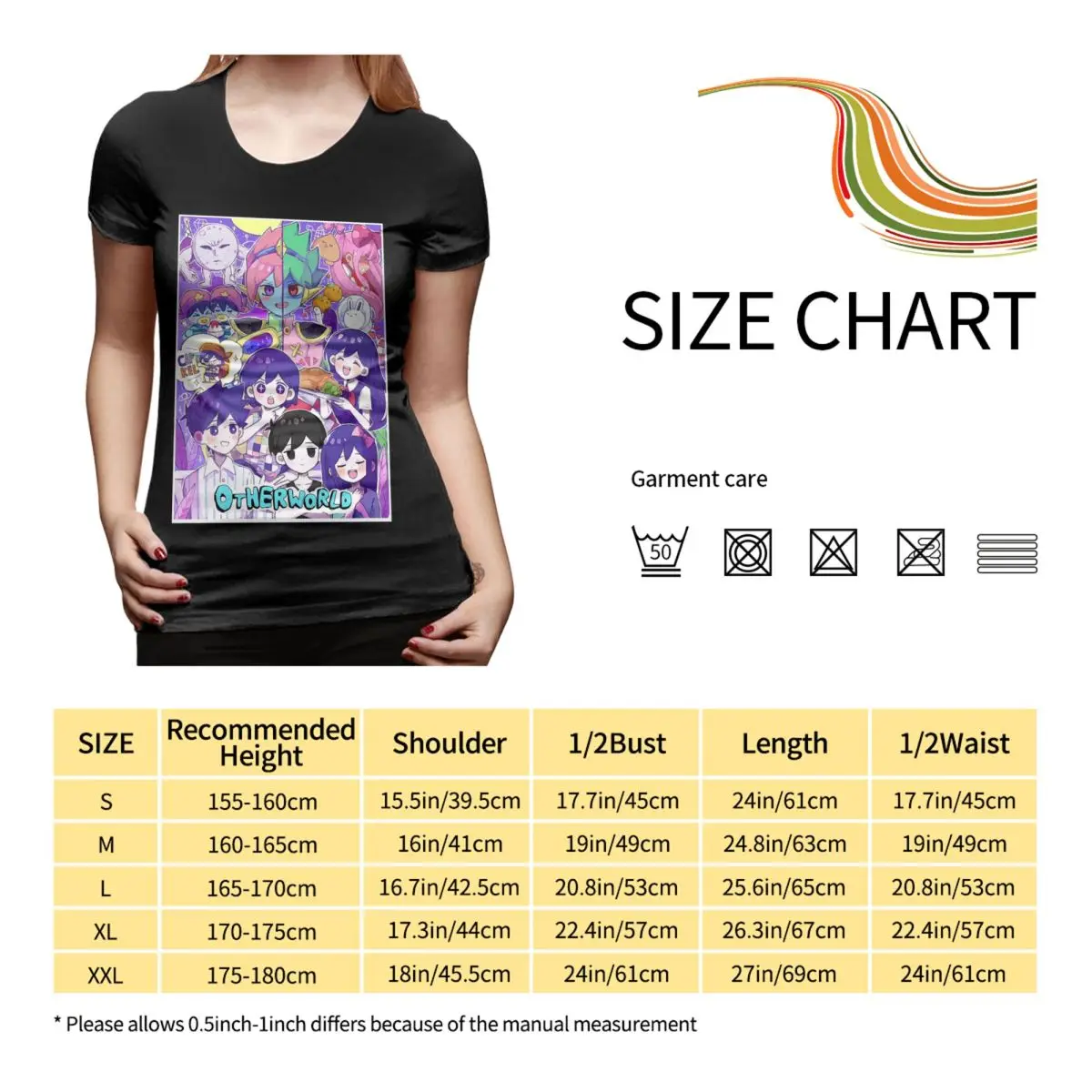 Koszulka damska Omori Hero Sunny Basil Cartoon Horror, okrągły dekolt, streetwear, koszulki damskie z krótkim rękawem, letnie ubrania, topy