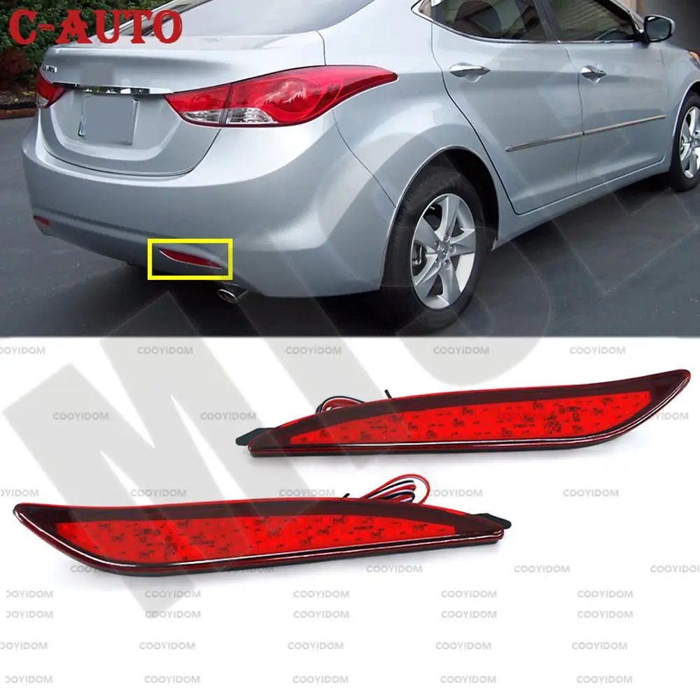 Pair Car Led Rear Bumper Reflector Tail Light Taillight Braking Daytime Running Light For Hyundai Elantra 2012 2013 Signal Light