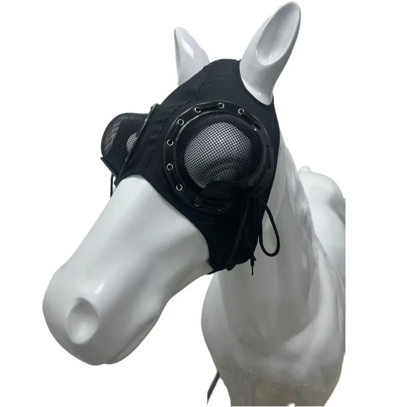 Horse Racing Goggles, Horse Gear Covers, Windproof Straps, Iron Mesh, Sand Proof Horse Head Covers, Face Shields
