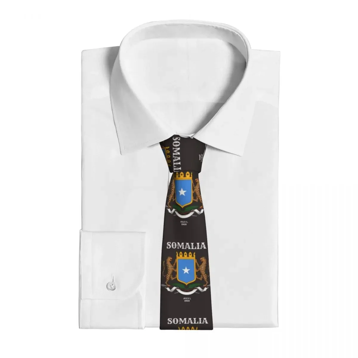 Corbata de poliéster de 8 cm para hombre y mujer, corbata de cuello con bandera somalí para trajes clásicos de moda, accesorios de Cosplay