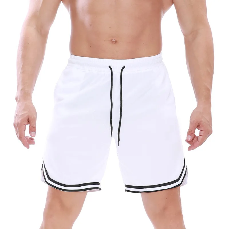 Summer Mesh fabric Men\'s Clothing Basketball And Football Shorts Male Black White Sport Running Jogging Fitness Sweatpants M-3XL