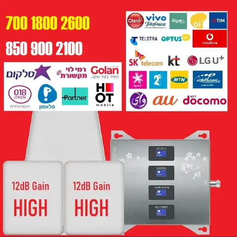 40 cm 18 dB più grande antenna ad alto guadagno 4 bande Booster B28 B8 B7 B3 B1 iphone amplificatori di segnale cellulare amplificatori amplificatore