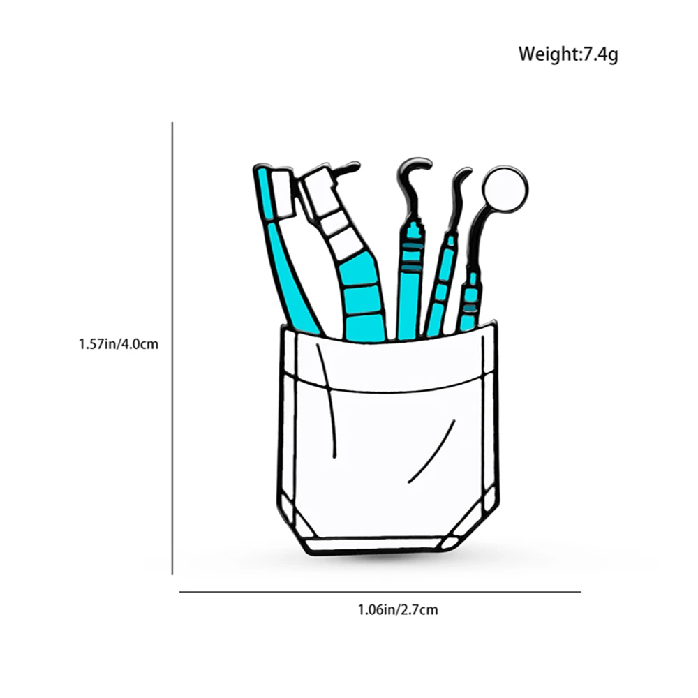 카투니 치과 도구 에나멜 핀 브로치, 의료 랜야드 옷깃 배낭 배지, 치과 의사, 간호사 주얼리 선물
