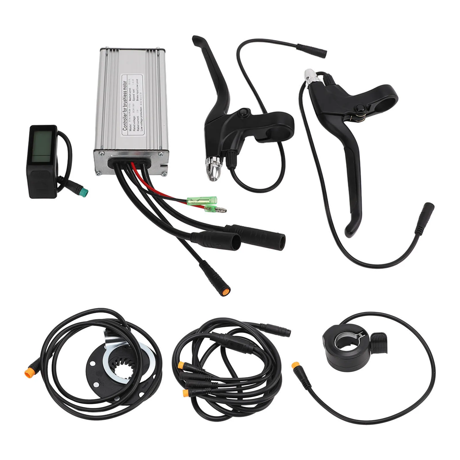 36V/48V 500W 22A Electric Motor Controller Kit with LCD4 Display Panel 130X Throttle 8C Sensor Brake Level and Wire