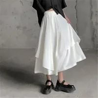 Women Skirts Gothic Irregular Skirts Pants Women High Waist White Black Long Skirts Female Pleated Skirts Culottes Women Clothes - Image 4