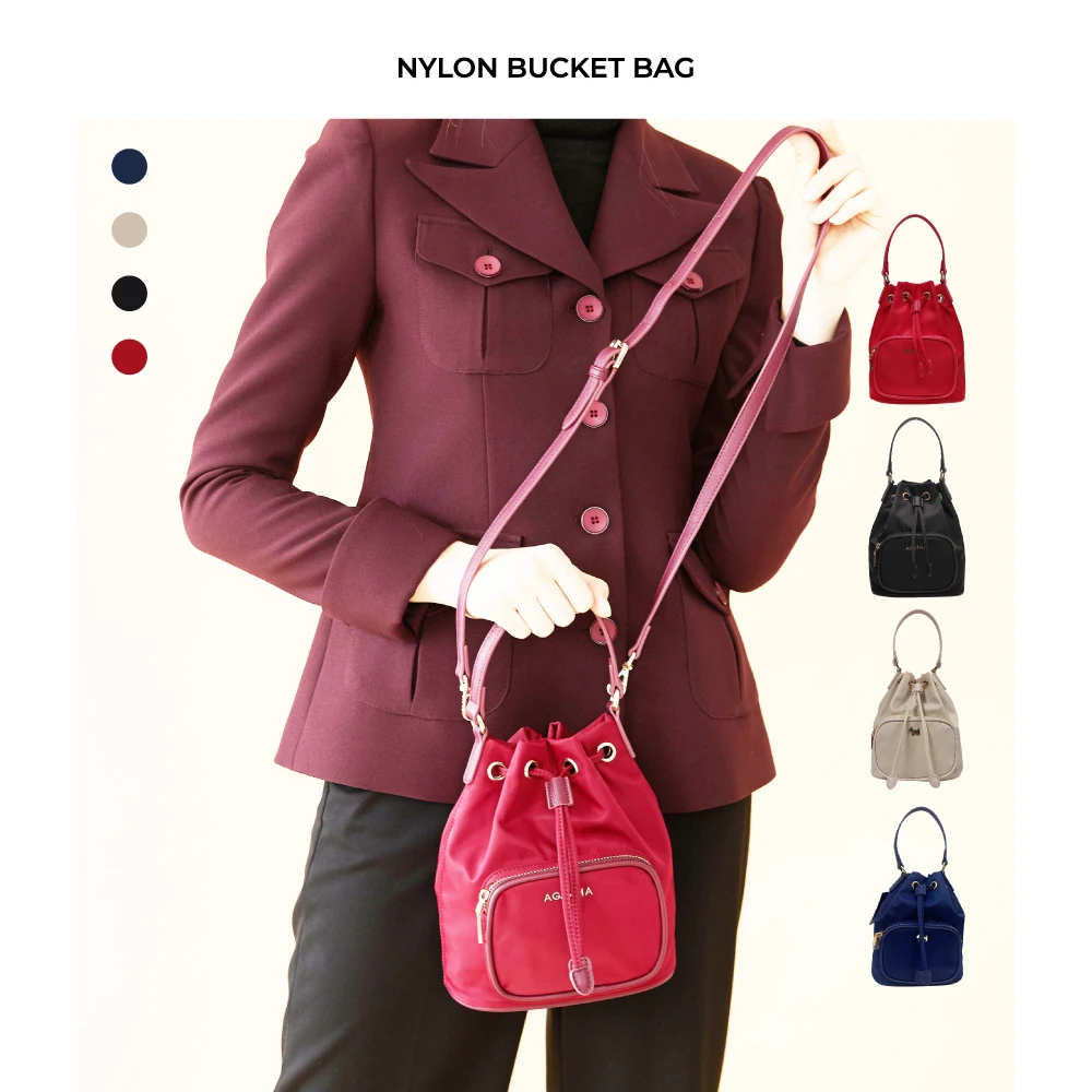 Casual Fashion Bucket Bag Micro Mini Handbag Luxury Designer Solid Small Shoulder Bag Strap Waterproof Nylon Ladies Woman Bag