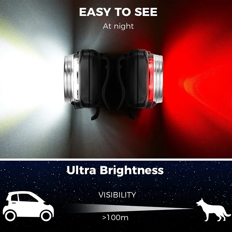 LED Dog Collar Light for for Night Walking Waterproof Dog Lights Rechargeable Pet Clip on Light Pet Collar Light 4 Light Modes