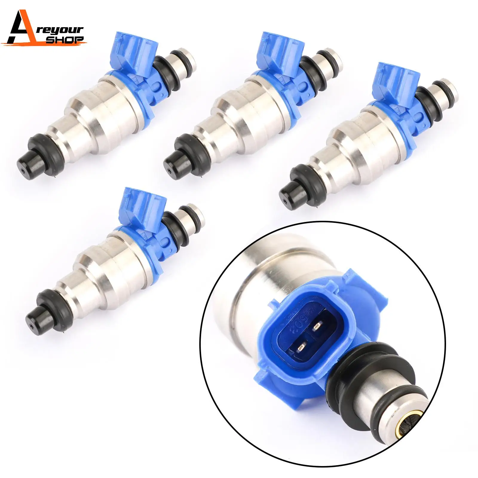 Areyourshop 4pcs Fuel injectors for Mazda MX-6 2.2L I4 for Ford Probe 2.2L I4 1990-1992 195500-1970 Car Auto Accessories Parts