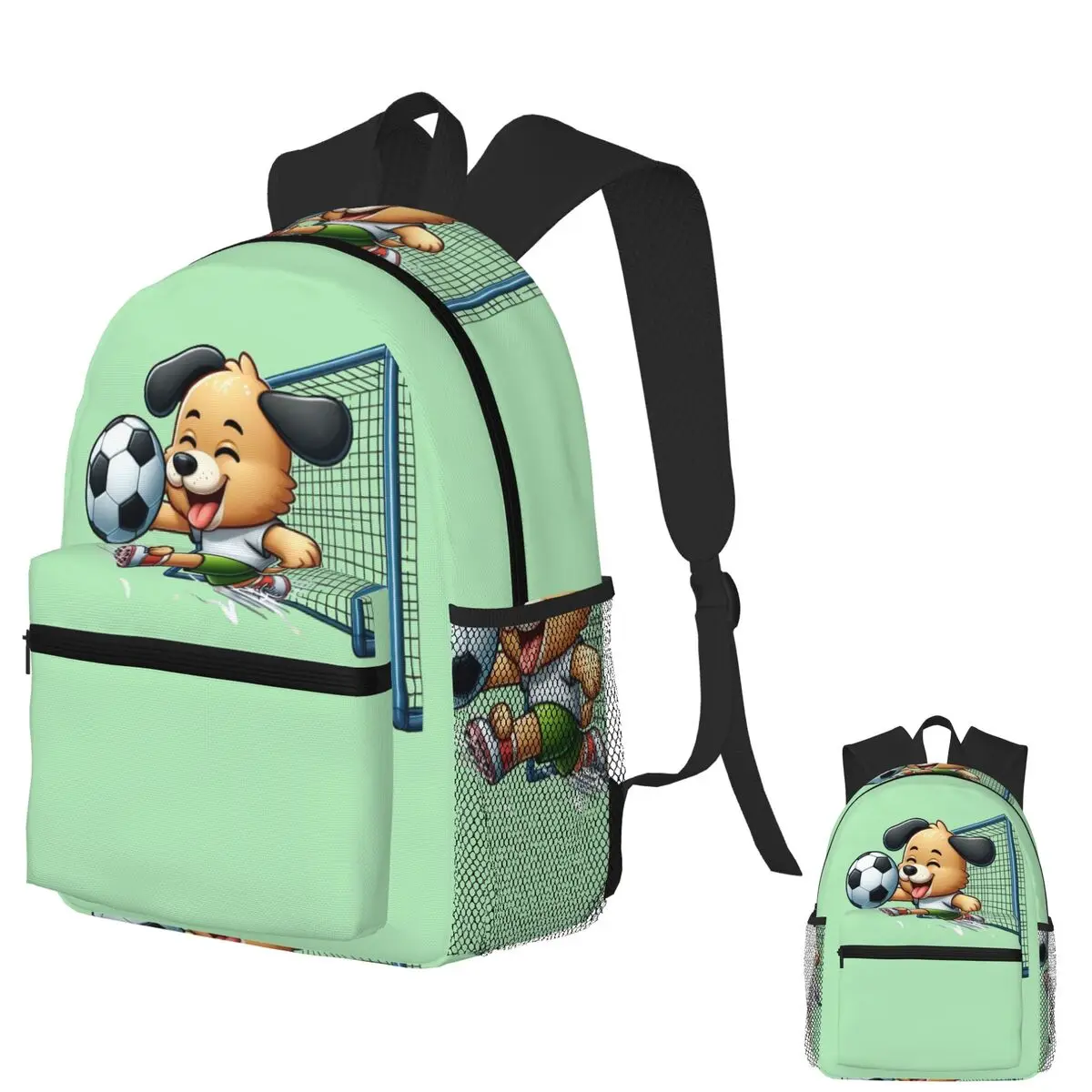 

Puppy Soccer Star The Winning Goal Student Backpack School Bag Hiking Travel Daypack for Men Women Fashion Bookbag Shoulder Bags