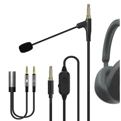 Geekria-Cable de auriculares Boom Mic, Compatible con Sony WH-1000XM5 1000XM4 Philips SPH9500 SHP6000, Cable auxiliar de 3,5mm (1,7 m)