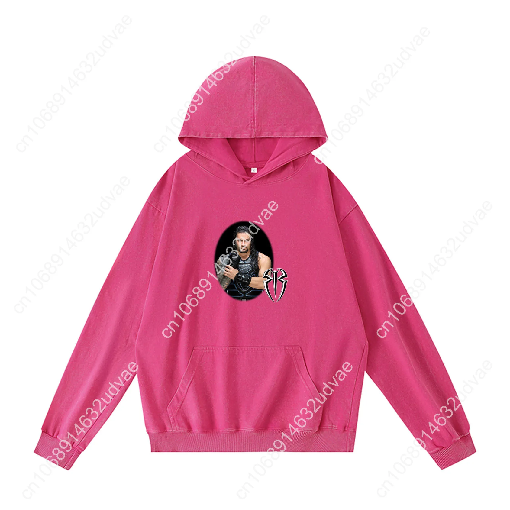 Roman Reigns Hoodies Retro Hooded Sweatshirt Man Woman Teenager Vintage Pullover Shirt with Pocket Oversized Customized Tops