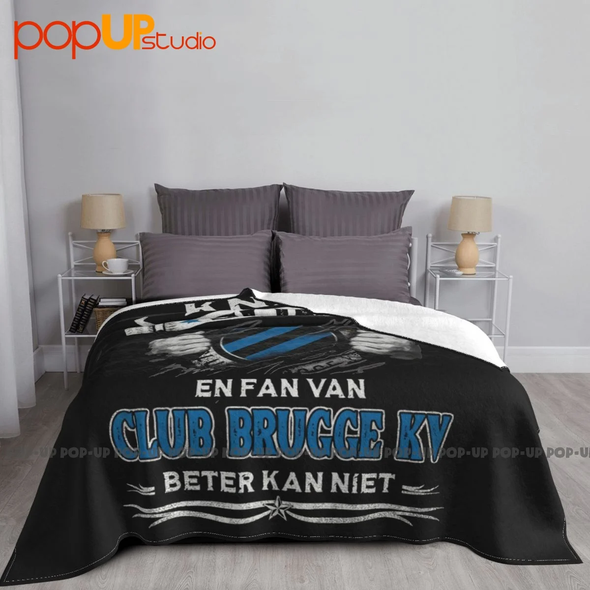 Knap Slim En Fan Van Club Brugge Kv Beter Kan Niet Blanket Fluffy Super Warm Camping Blanket