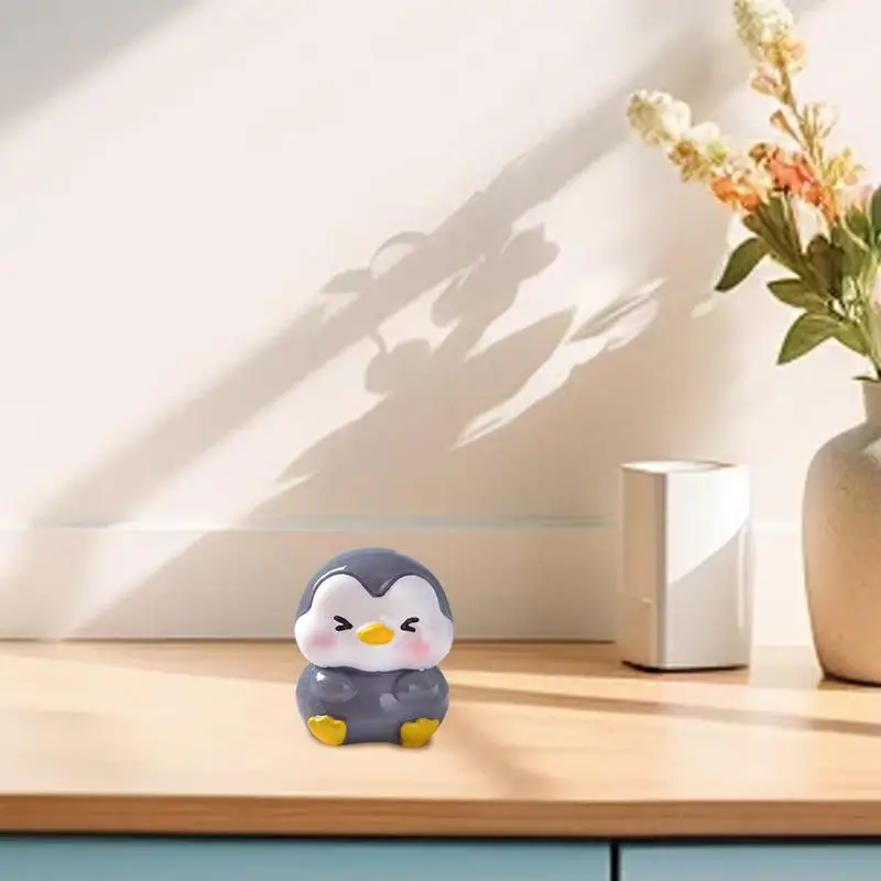 Cute Ocean Animal Penguin Figure Cute Penguin Miniature Figurines Bright Colors Outdoor Statues Animal Model Toys For Family