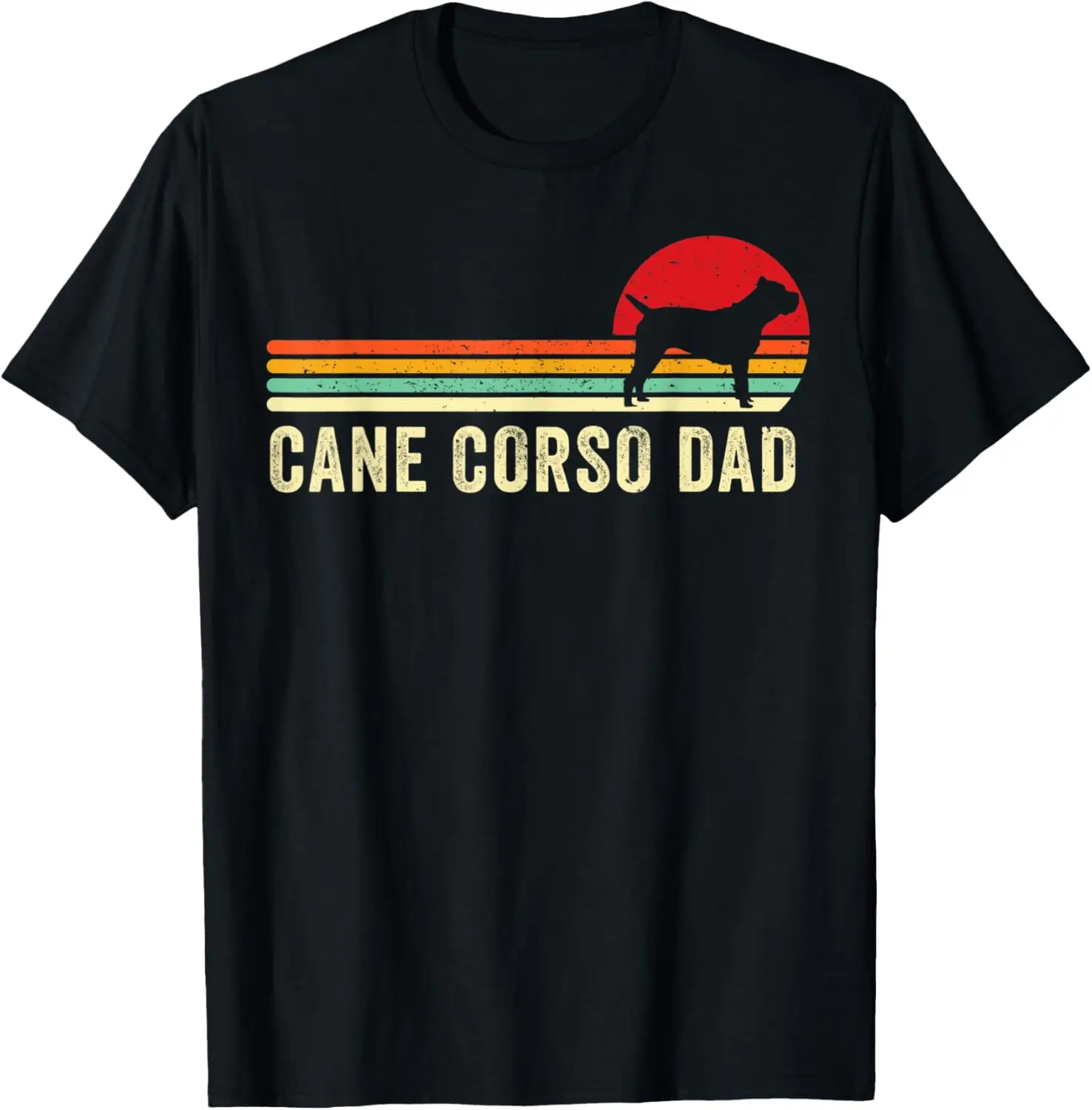 Cane Corso Dad Gift Retro Italian Mastiff Dog Lover Brindle T-Shirt