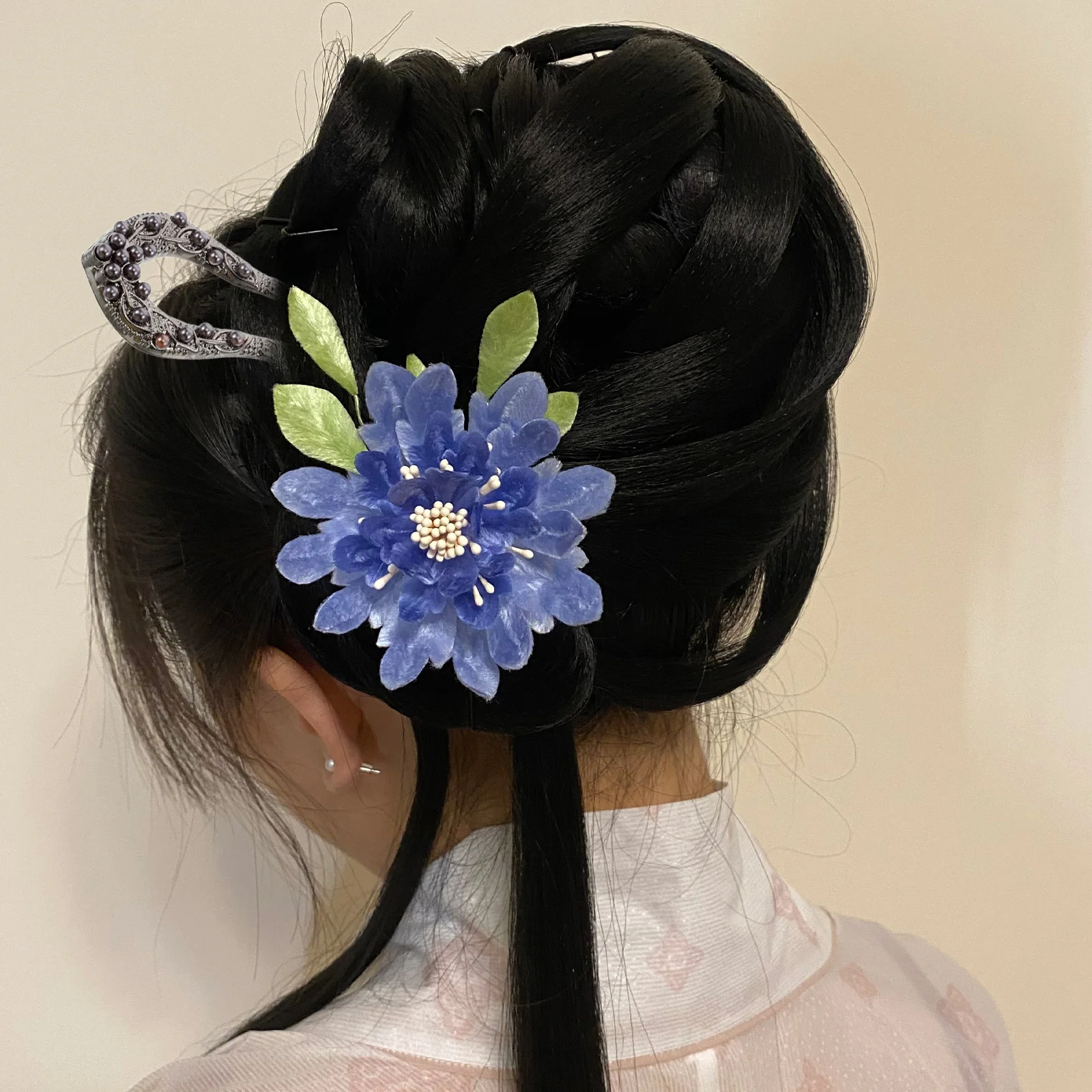 

Pearl Leaf Chopstick Vintage Hair Pear Bridesmaid Wedding Hair Clip French Stick Woman Sparkly Crystal Ornament