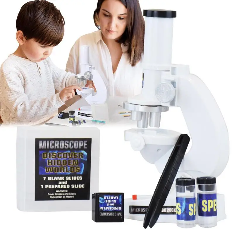 Kids Microscope Zoom Children Microscope Biology Lab LED Science Experiment Kit Education Scientific Toys Optical Microscope Set