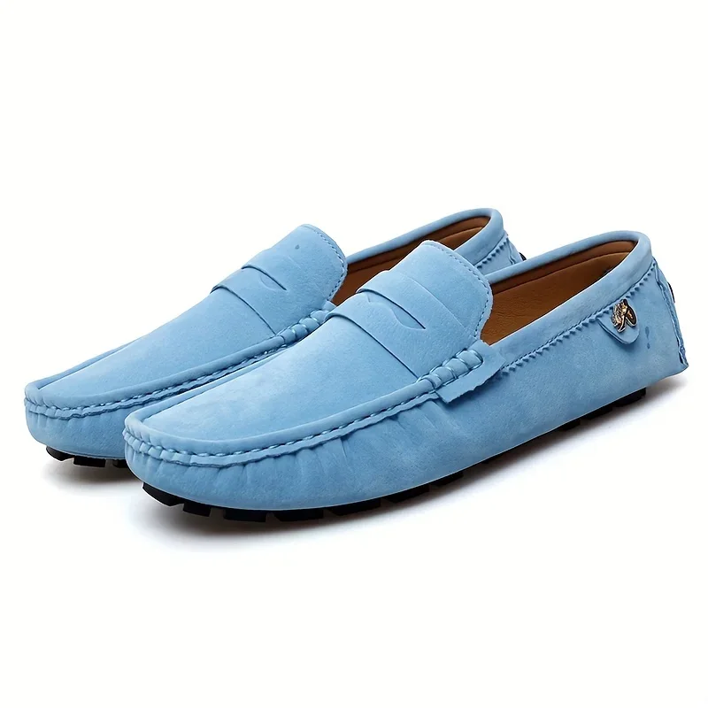 Men Casual Shoes Fashion Male Shoes Suede Soft Men Loafers Leisure Moccasins Slip On Men\'s Driving Shoes Black  Man Lazy Shoe