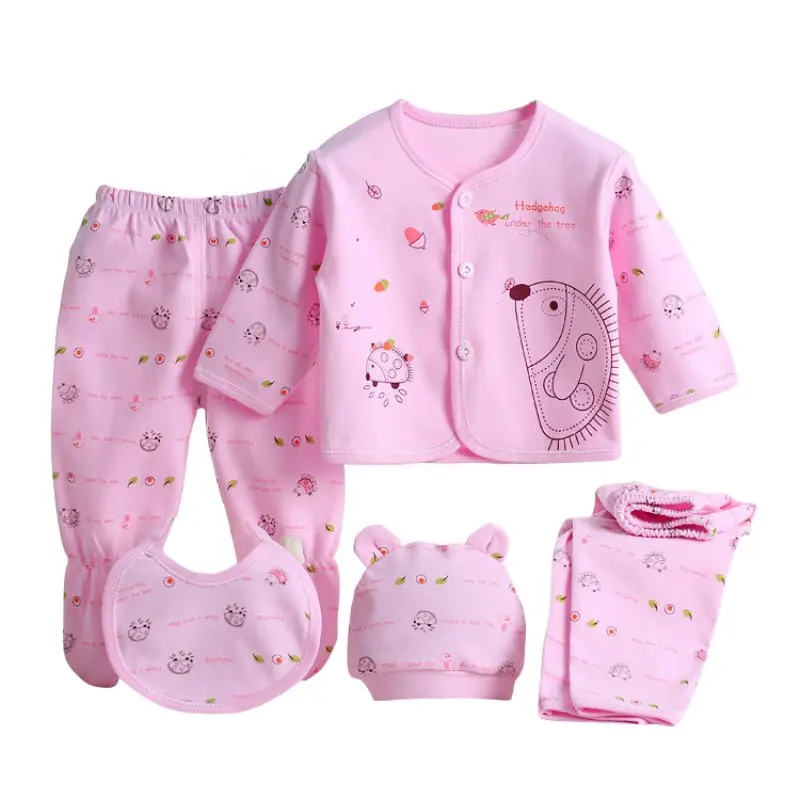 (5pcs/set) Newborn Baby Girls  Clothing Set Brand Baby Boy Girl Clothes Cotton Cartoon Underwear 0-3Month