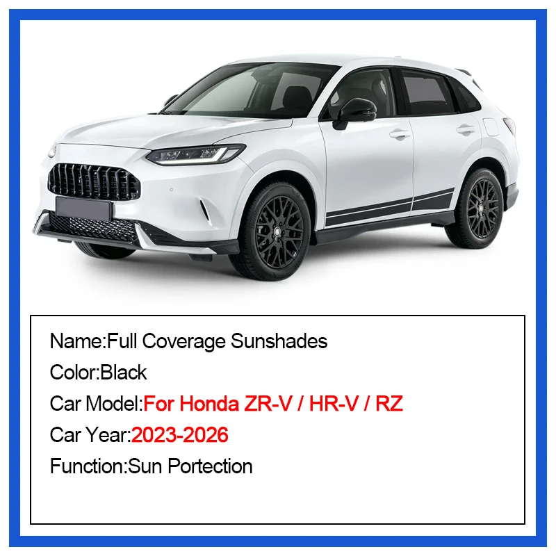 Sun Shade For Honda ZR-V HR-V RZ 2023 2024 2025 2026 Windshield Window Visor Breathable Mesh Privacy Curtain Auto Accessories