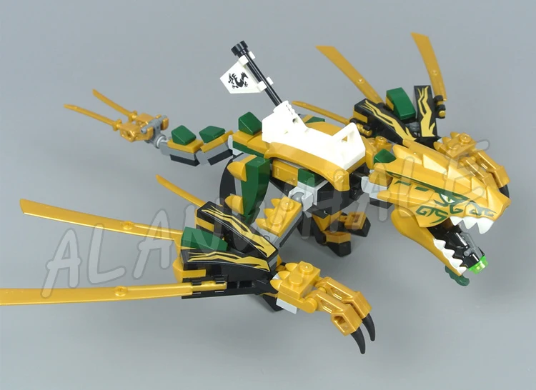 188 pièces Shinobi Legacy Le Dragon d'Or Ailes articulées Tir à l'arc caché 11160 Jouets de construction compatibles avec le modèle