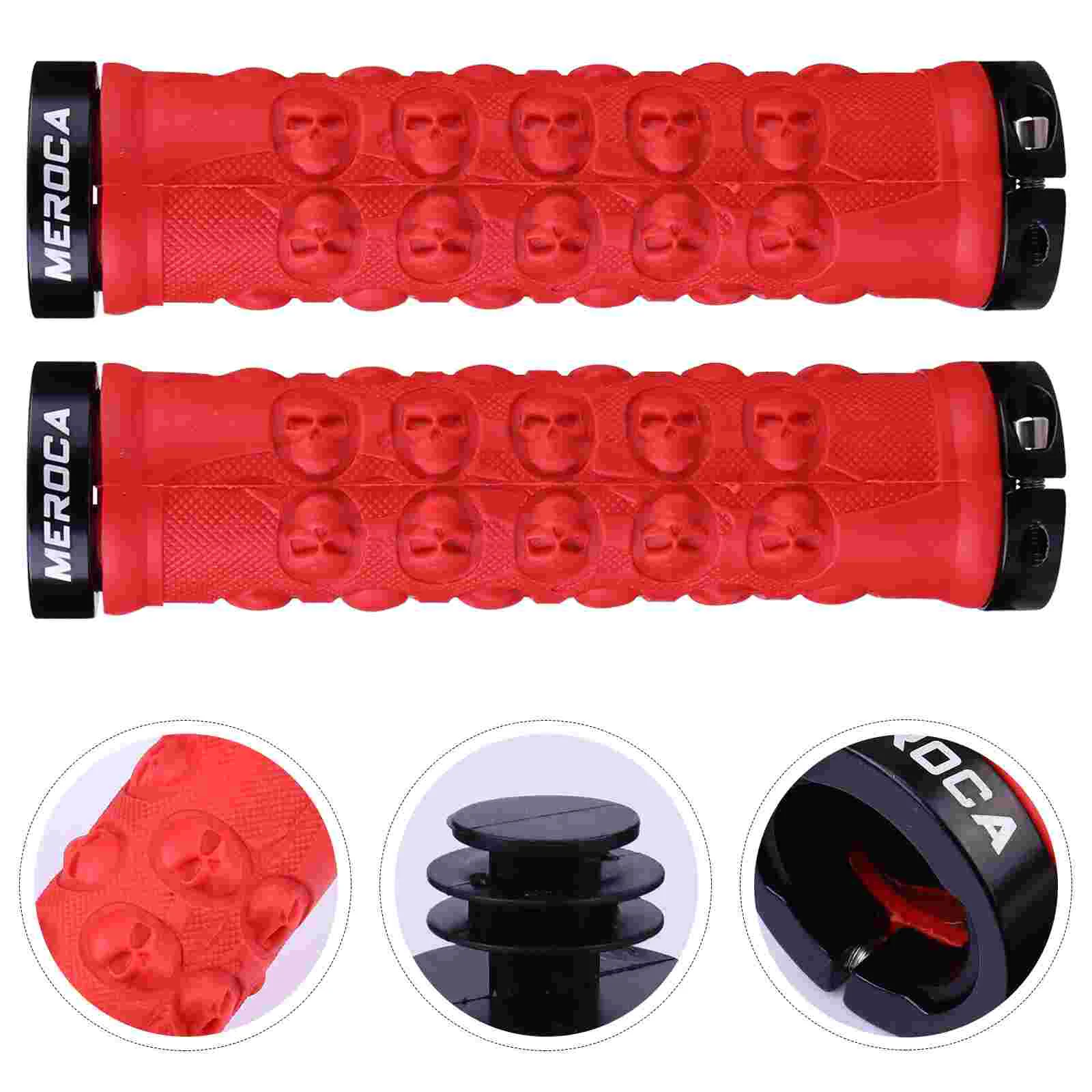 

2pcs Bike Handlebar Grips Mountain Bike Anti-skid Handle Grips Cover and Plugs Bike Grips with Plug Mountain Bike Handlebar Cove