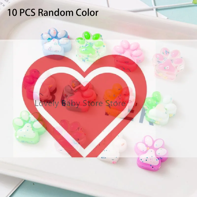 

【BS】10 шт. случайных миниатюрных игрушек-антистресс в виде кошачьих лапок, разноцветные, для снятия стресса, в мультяшном стиле