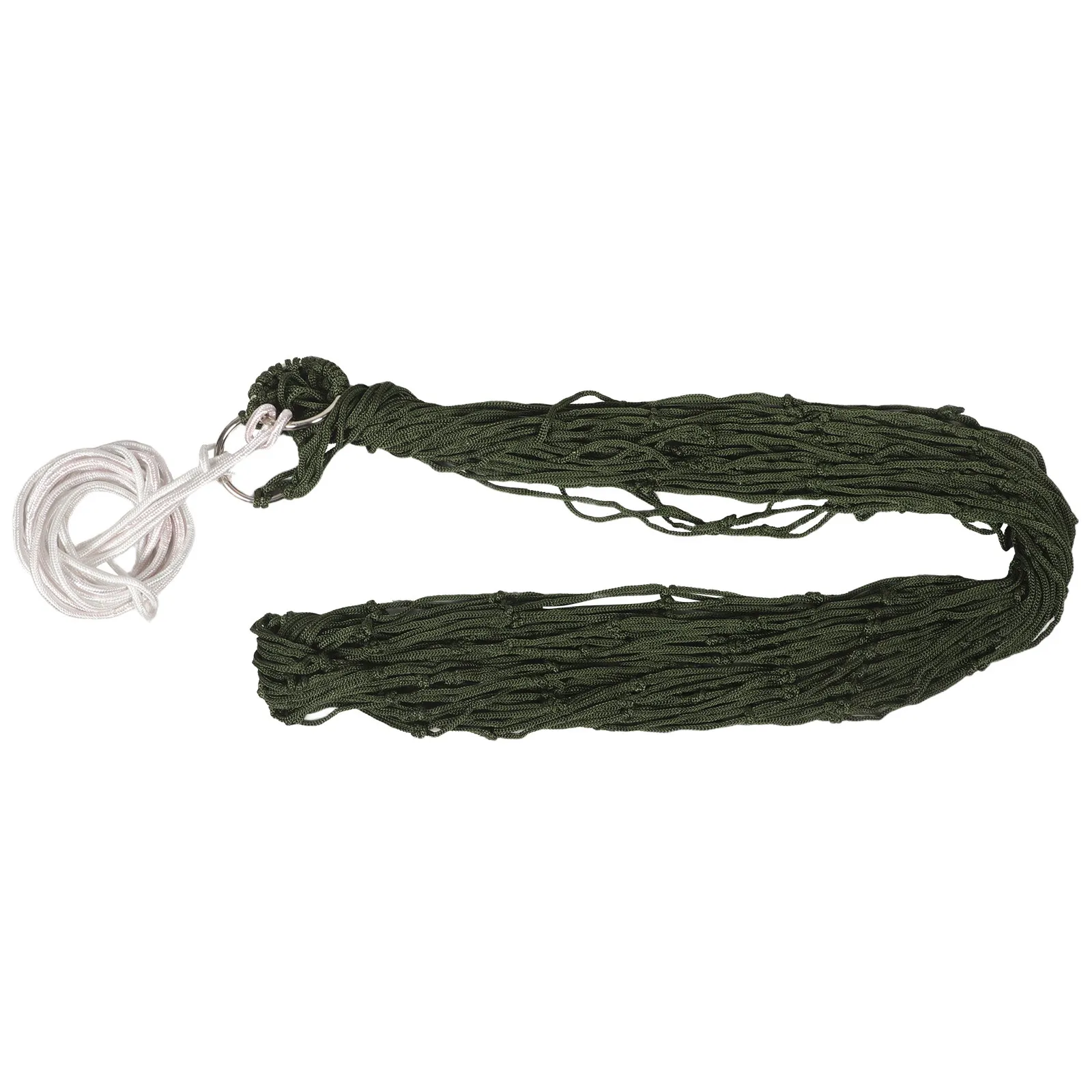 Outdoor Nylon Net Hammock Mesh Hanging Bed 220 Lb Olive Green Camping Swing Yard Hanging Swing Portable Travel Backpacking