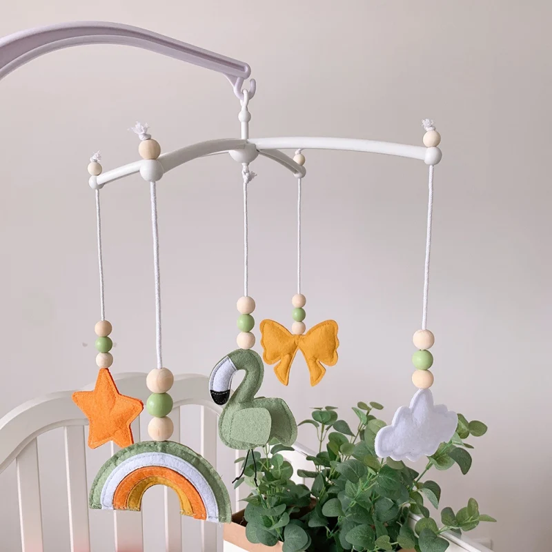 Baby Rattle Toy 0-12 Months Wooden Mobile On The Bed Newborn Music Box Bed Bell Hanging Toys Holder Bracket Infant Crib Boy Toys