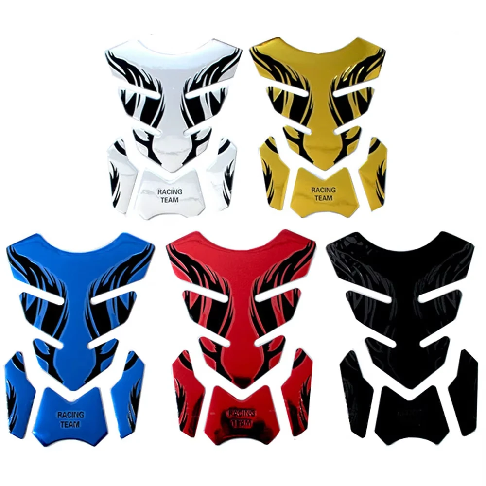 Universal Motorcycle Tankpad Sticker Fishbone 3D Tank Pad Stickers Oil Gas Protector Cover Decoration Flame Moto Accessories