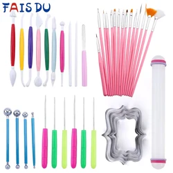 FAIS DU Fondant Cake Modeling Tools Set Carving Flower Crafts Clay Modeling Baking Accessories Set Kitchen Cake Decorating Tools