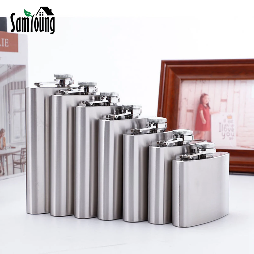 

4-10 oz Pocket Portable Stainless Steel Hip Flask Wine Mug, Wisky Alcohol Bottle Drinkware for Kitchen Home Gift