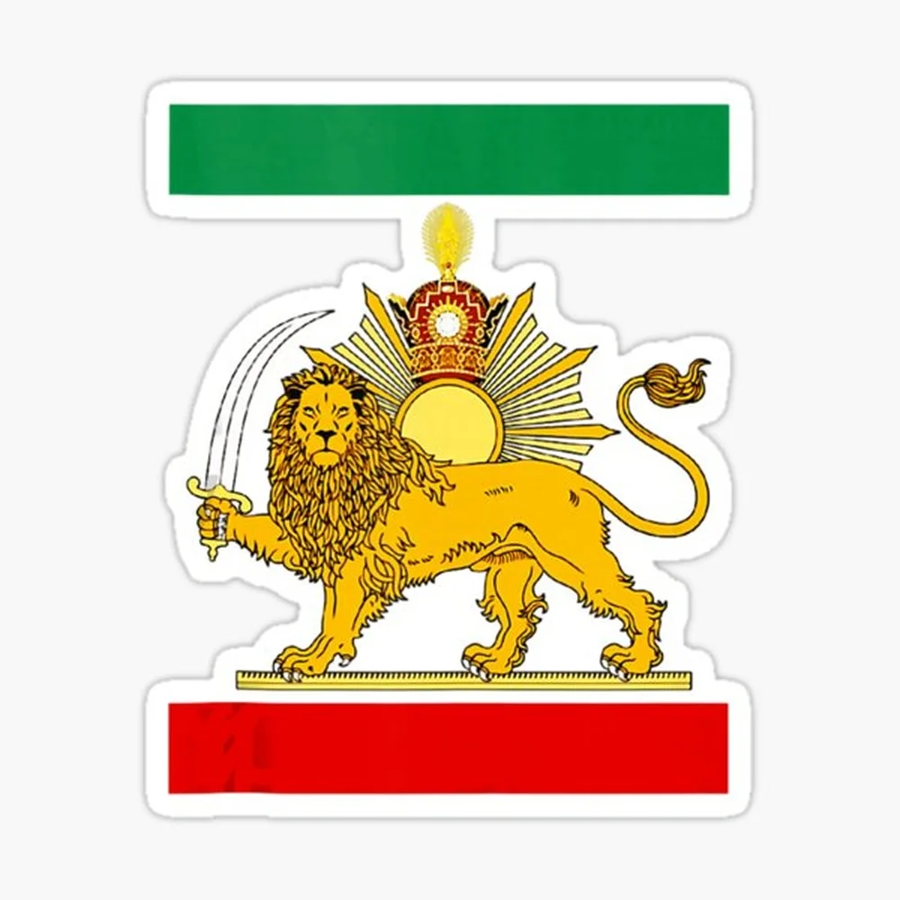 Shir o Khorshid Iran Lion & Sun Emblem Iranian Flag Symbol Sticker for Laptop Decor Bedroom Car Cute Cartoon Art Fashionable Pub