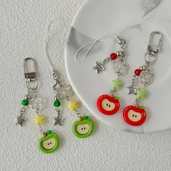 Red Apple Mobile Phone Lanyard Personalized Bag Decorative Pendant Christmas Cute Pendant Keychain, New Year's Gift Jewelry 2024
