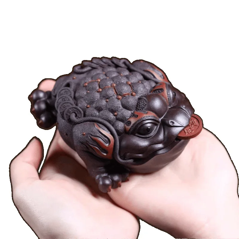 

Purple sand tea pet, three-legged toad tea play