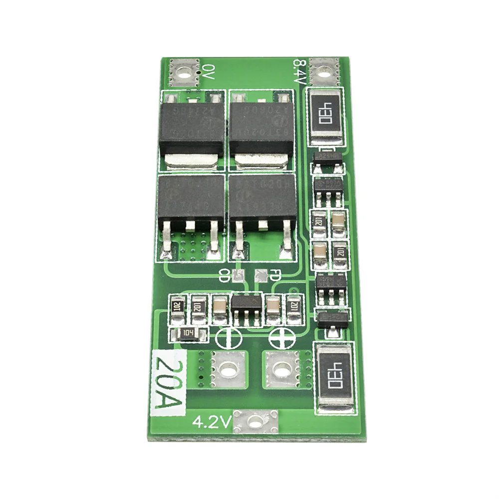 Papan pelindung pengisi daya baterai Li-ion 2S 8.4V 20A, sistem manajemen baterai modul ekualisasi aktif manajemen daya baterai