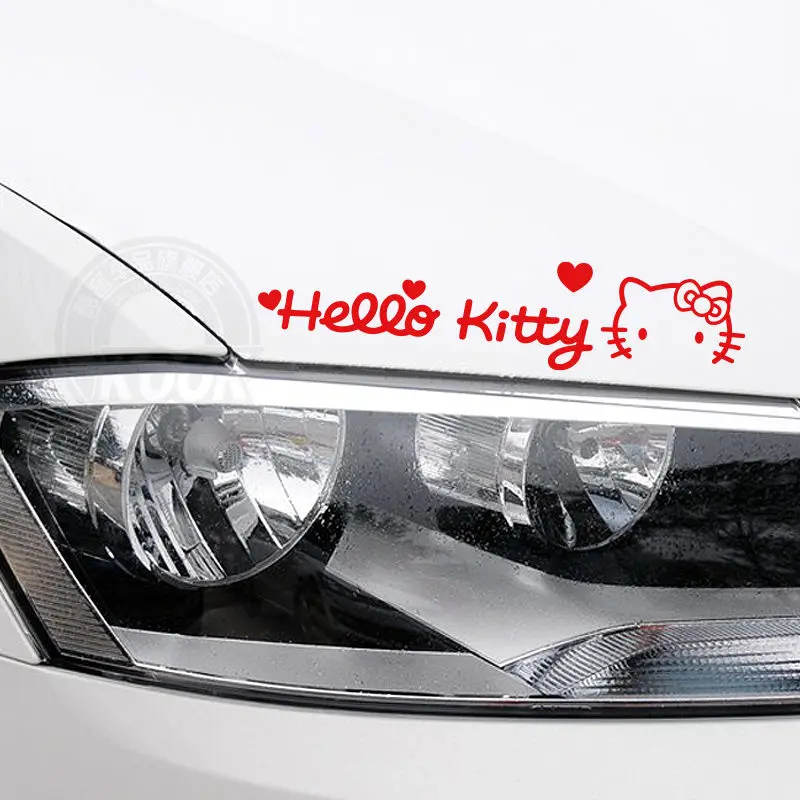 

Автомобильные наклейки Hello Kitty, наклейки на автомобильные пленки, картины для украшения кузова, наклейки на колеса капота, наклейки Sanrio, автомобильные аксессуары