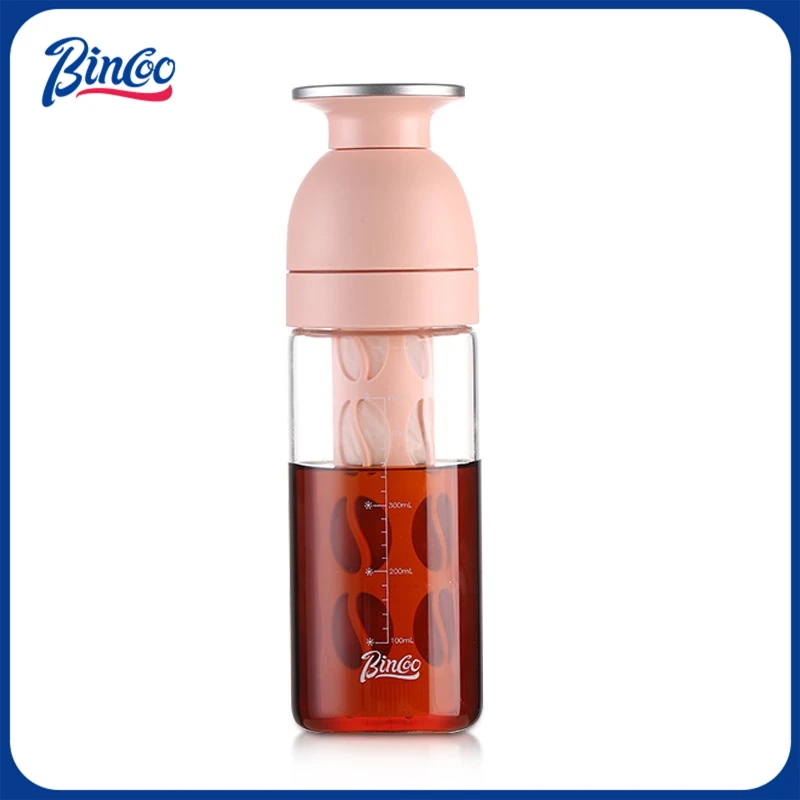 Bincoo Glass Cold Brew Bottle Portable Travel Coffee Mug Cold Soak Carafe Americano Water Jug Reusable Leakproof Lid