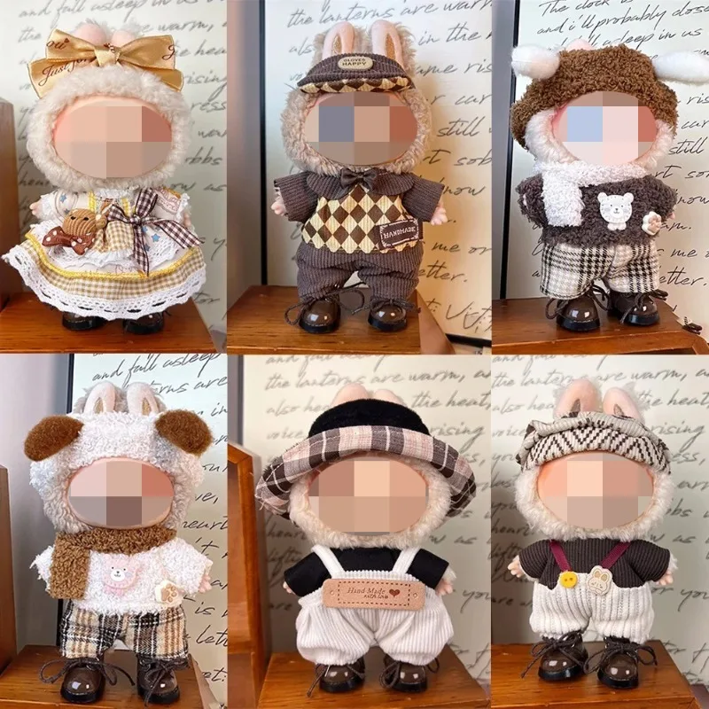 ل Labubu 17 سنتيمتر مجموعة ملابس عالية الجودة مجموعة أنماط متعددة إكسسوارات دمي ملابس Labubu